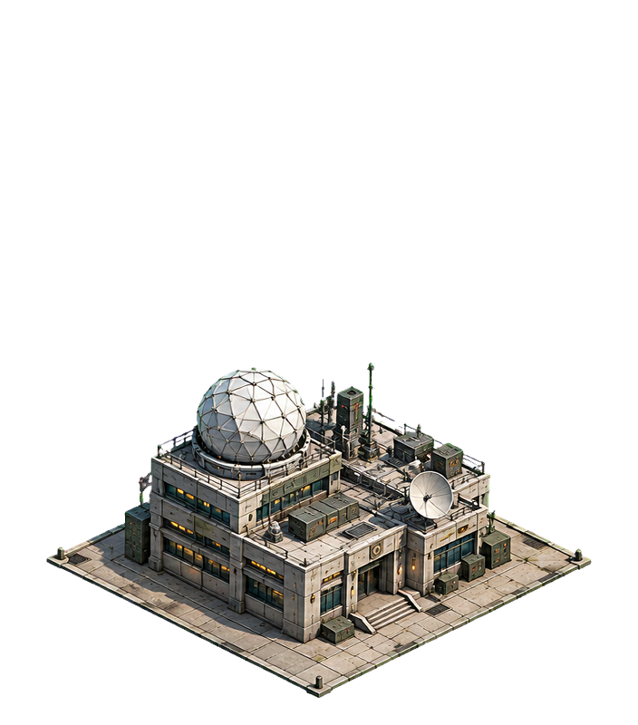 Research Center at the fortified stage, a laboratory block with roof vents
